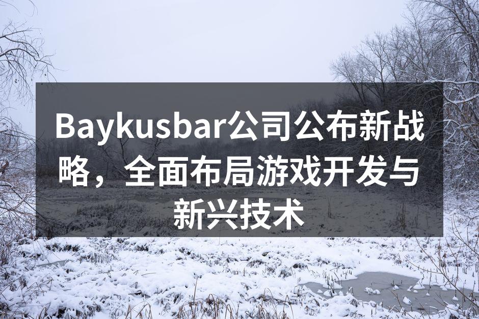 Baykusbar公司公布新战略，全面布局游戏开发与新兴技术
